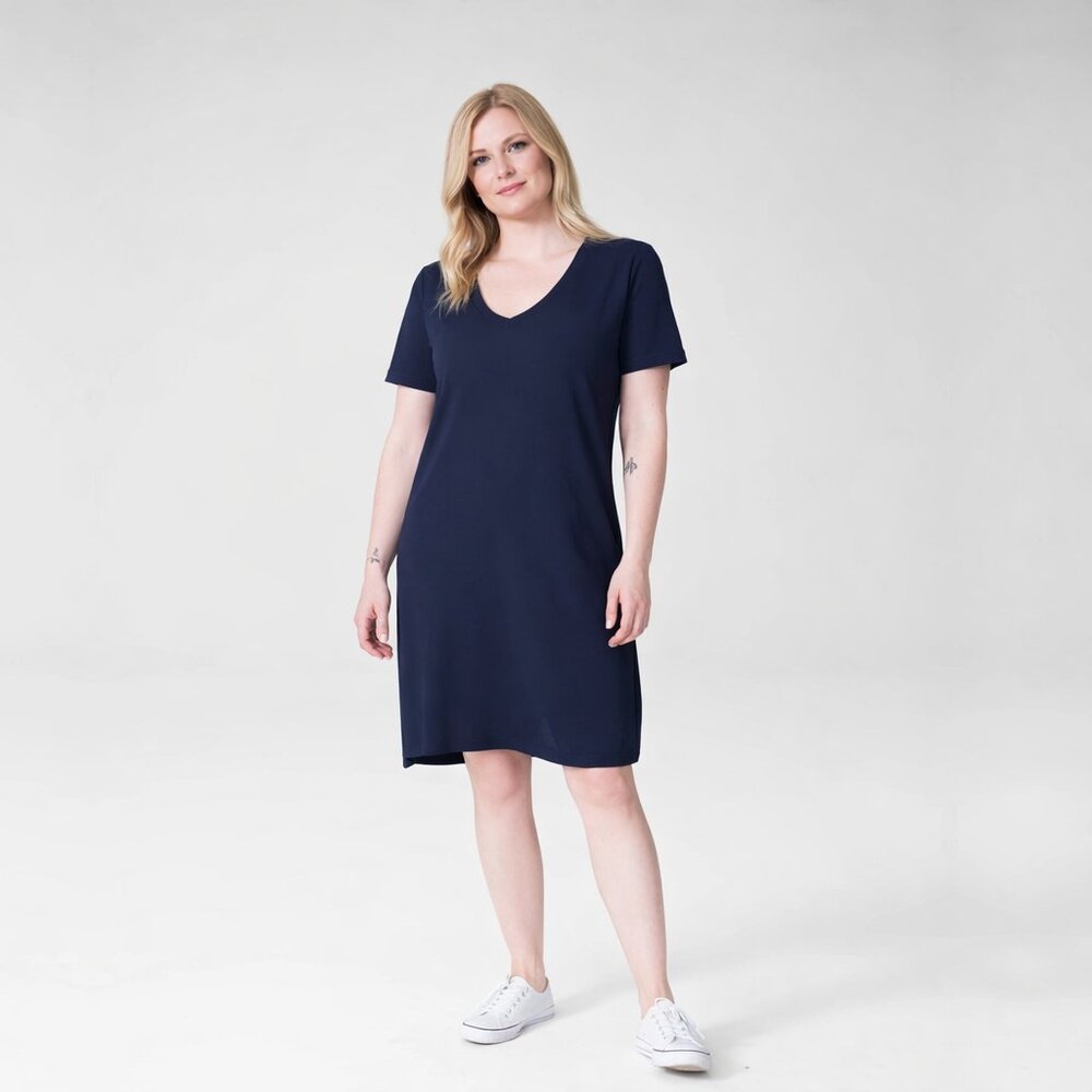 2/$30 NWT Universal Standard Tesino Washed Jersey Dress Navy XS #A1312